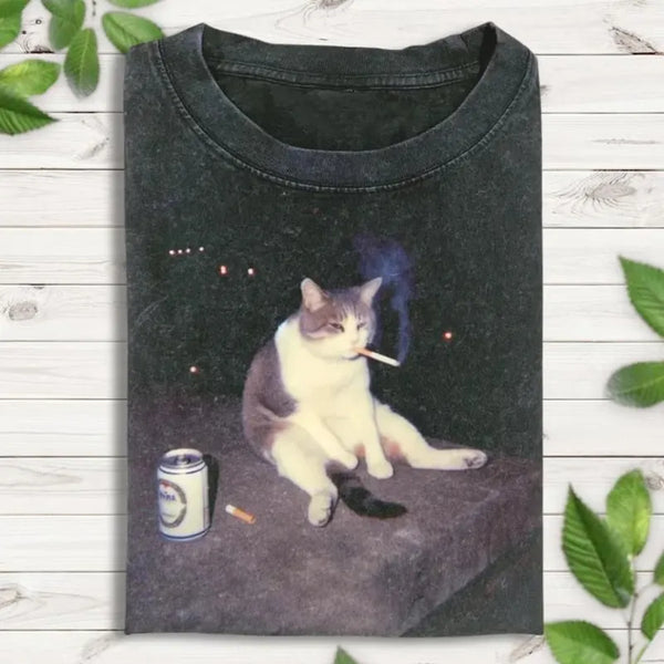 Camiseta Regular Gatinho Mente Vazia