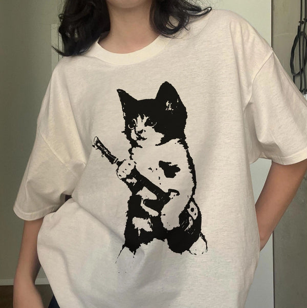 Camiseta Streetwear Little Kitty Americana